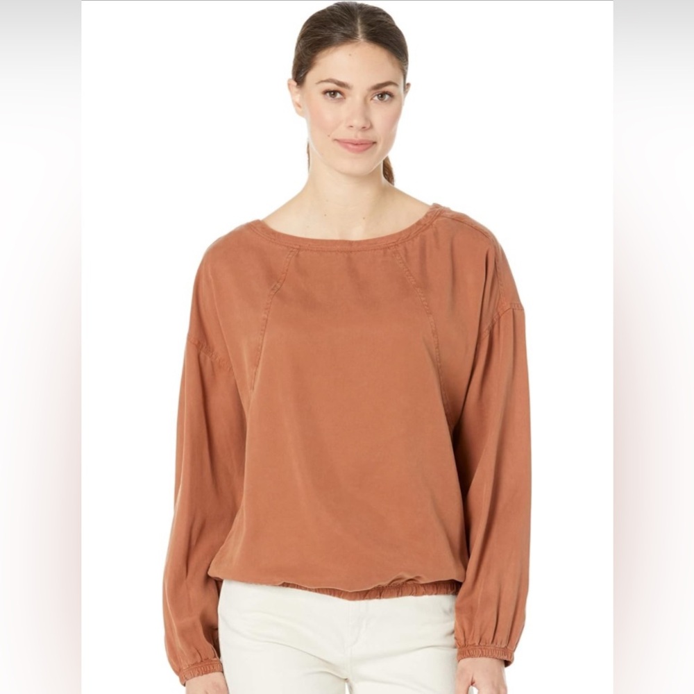 PrAna Lavender Bay Terracotta Long Sleeve Blouse with Cinched Cuffs NWT